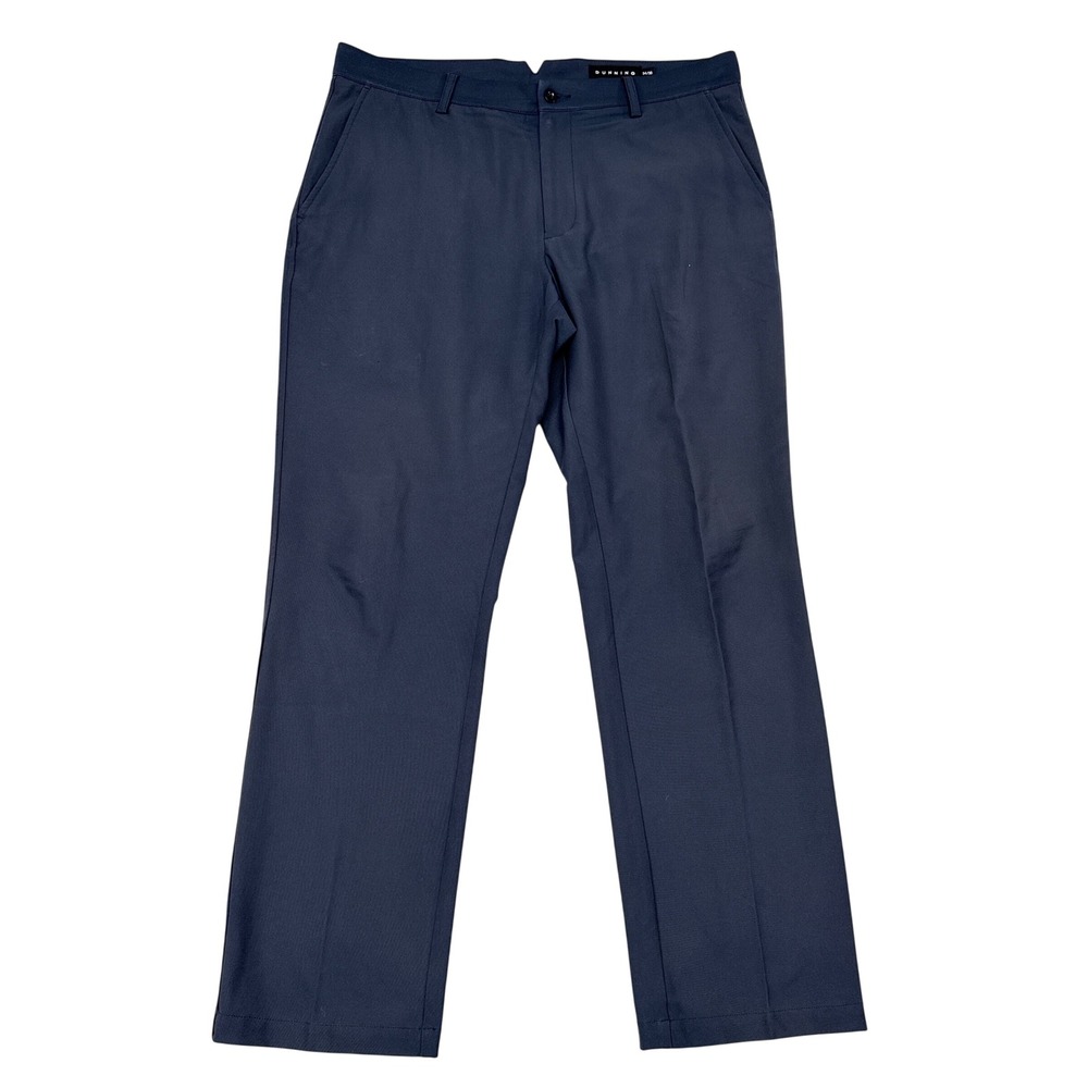 Dunning Golf Pants Mens Size 34 x 30 Navy Blue Straight Fit Performance Stretch